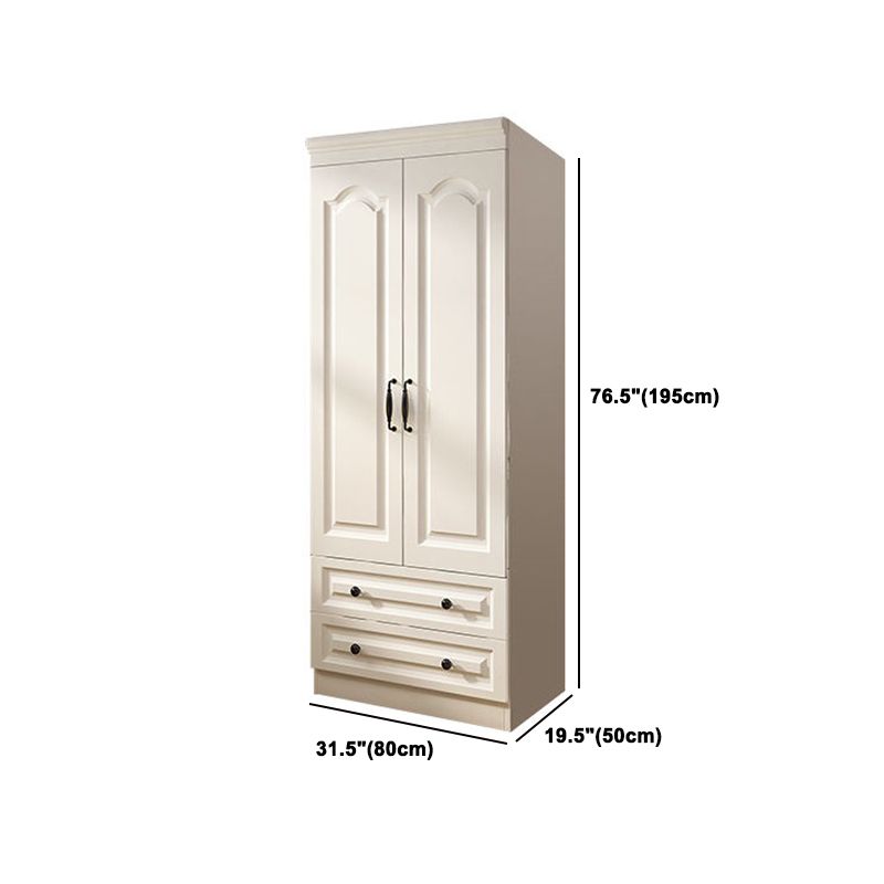 Contemporary White Wardrobe Cabinet Engineered Wood Storage Cabinet Clearhalo 'Armoires & Wardrobes' 'armoires_wardrobes' 'Bedroom Furniture' 'furn' 'furn_armoires_wardrobes' 'Furniture' 1200x1200_26fd7d9f-bd6e-45b7-9bc5-966b3664369a