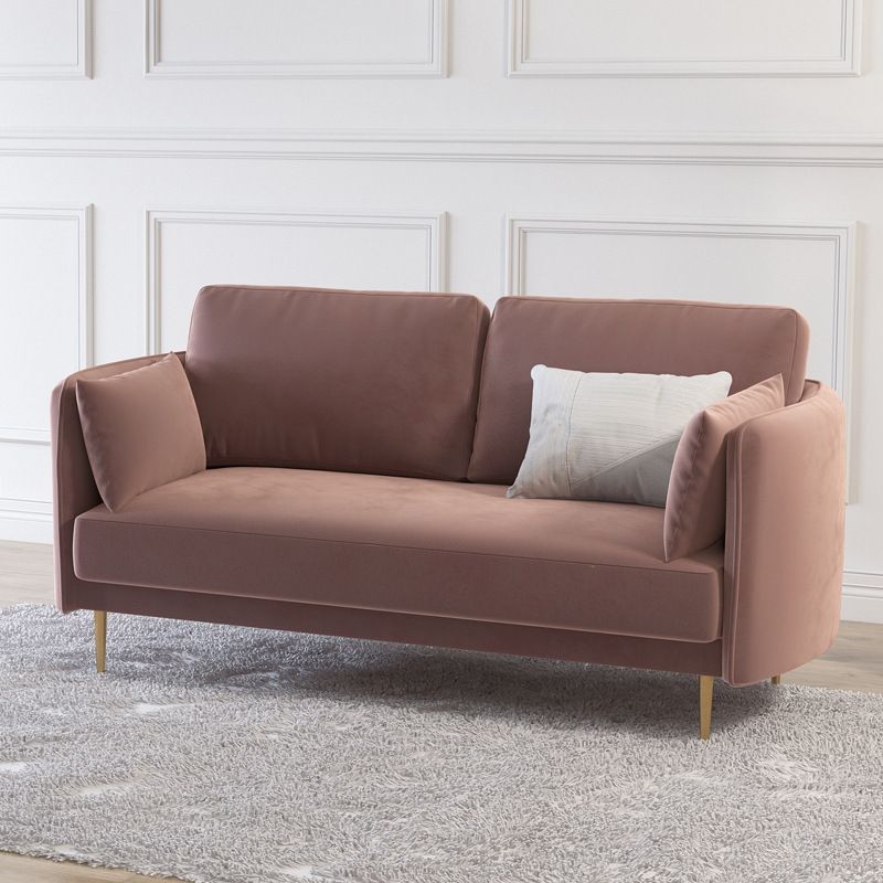 Mid-Century Modern Square Arm Sofa 32.2-In High Cushions Slipcovered Sofa Clearhalo 'furn' 'furn_sofas' 'Furniture' 'furniture_sofas' 'kitchen' 'kitchen_sofas' 'Living Room Furniture' 'Sofa' 'sofas' 1200x1200_26fdf197-5d12-4779-bca3-60f370536592