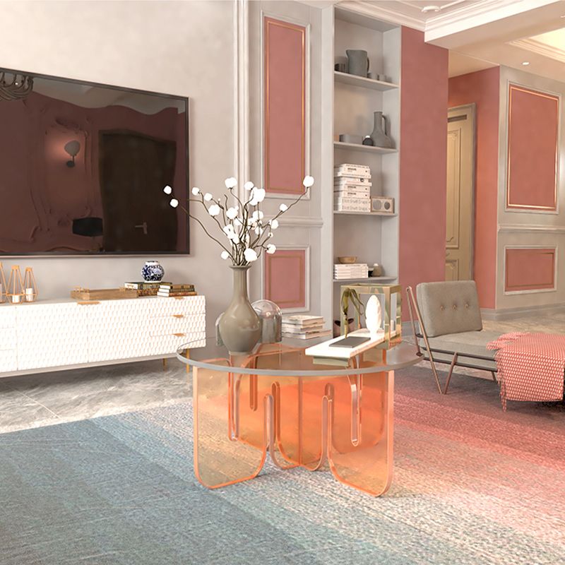 Round Acrylic Material Abstract Base Type Multi Color Selection Coffee Table Clearhalo 'Coffee & Accent Tables' 'Coffee Tables' 'coffee_tables' 'furn' 'furn_coffee_tables' 'Furniture' 'furniture_coffee_tables' 'Living Room Furniture' 1200x1200_26fe237f-0f13-476e-a490-a00435770005