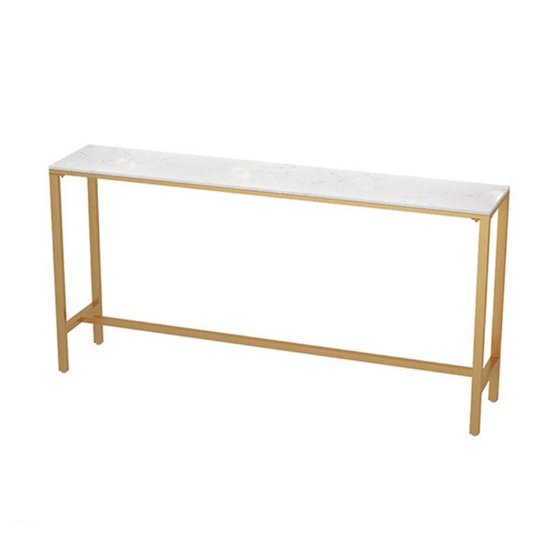Glam Rectangle Bar Counter Table Faux Marble Bar Counter Table with Metal Legs Clearhalo 'Bar Furniture' 'Bar Tables' 'bar_tables' 'furn' 'furn_bar_tables' 'Furniture' 'Kitchen & Dining Furniture' 1200x1200_26ffdac6-63cb-4126-b181-134e8b2221a7
