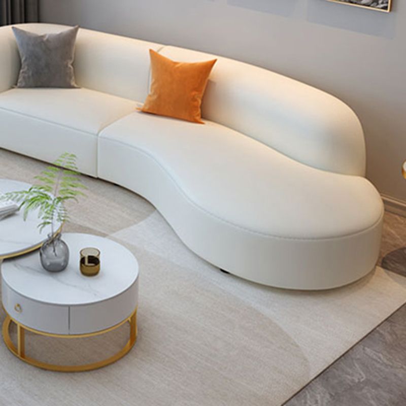 White Durable Sectional Sofas Cushion Solid Wood Sofa for Living Room Clearhalo 'furn' 'furn_sectionals' 'Furniture' 'Living Room Furniture' 'Sectionals' 1200x1200_27002b84-37b7-4440-93cf-369418a62519