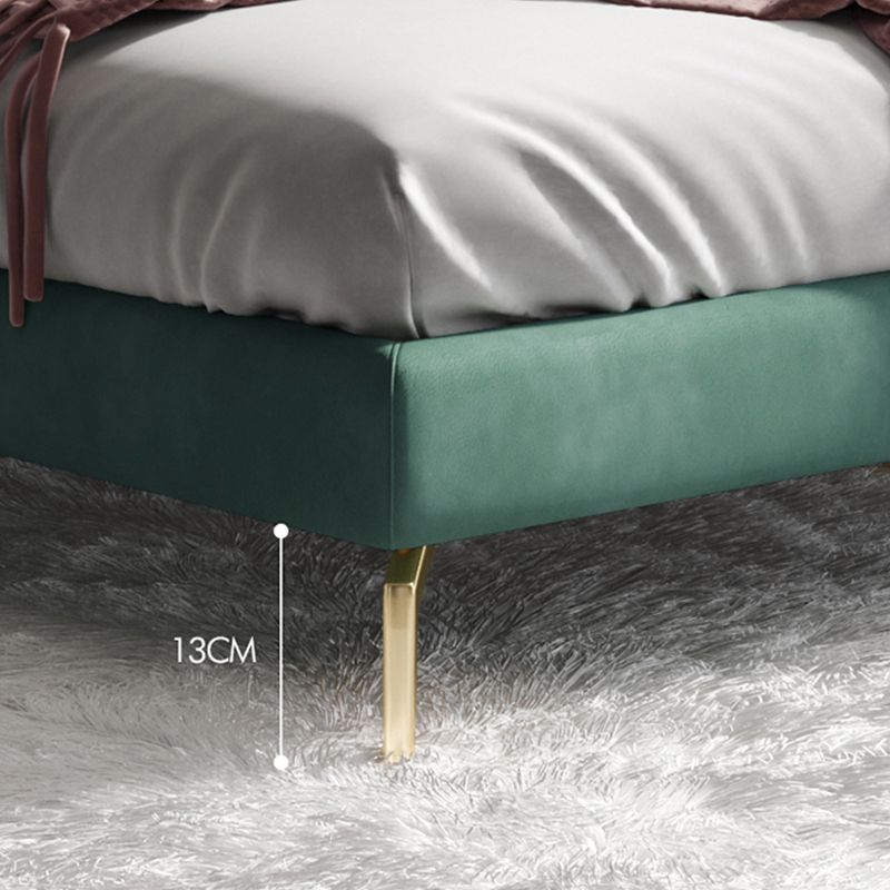 Lussuoso telaio da letto imbottito trapuntato King e letto a pannello queen size in verde scuro