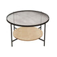 Modern Single Coffee Table Round Glass Coffee Table with 4 Legs