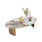 Glam Slate Koffiecocktailtafel Ovale cocktailtafel voor de woonkamer