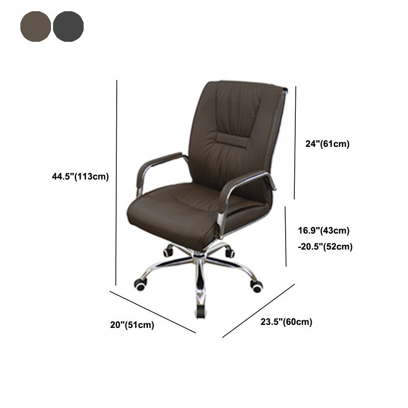 No Distressing Black Arm Chair Faux Leather and Chrome Frame Office Chair Clearhalo 'furn' 'furn_office_chair' 'Furniture' 'Office Chairs' 'Office Furniture' 'office_chair' 1200x1200_2703ae19-1c56-4d69-b62e-8130bf108737