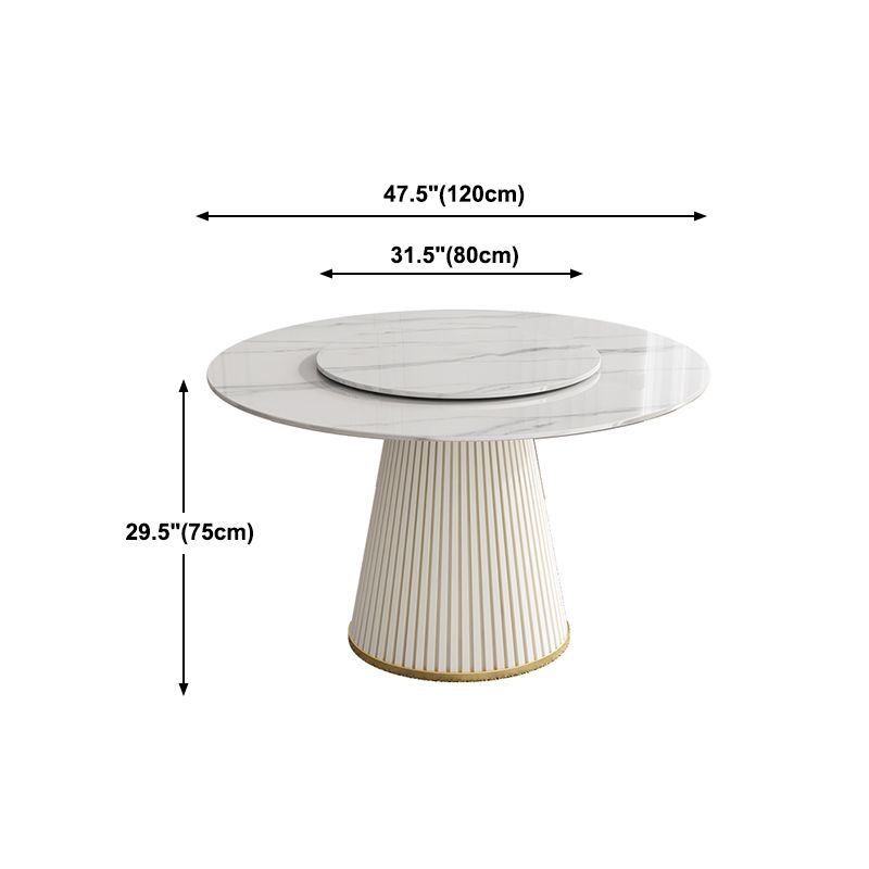 Modern Style Dining Table Round White Sintered Stone Dining Table for Home Use Clearhalo ' dining_table' 'Dining Tables & Seating' 'Dining Tables' 'furn' 'furn_dining_table' 'Furniture' 'furniture_dining_table' 'Kitchen & Dining Furniture' 'kitchen&dining_furn' 'kitchen' 'kitchen_dining_table' 1200x1200_2704a107-625e-47b8-8983-2ee1cffe83ff