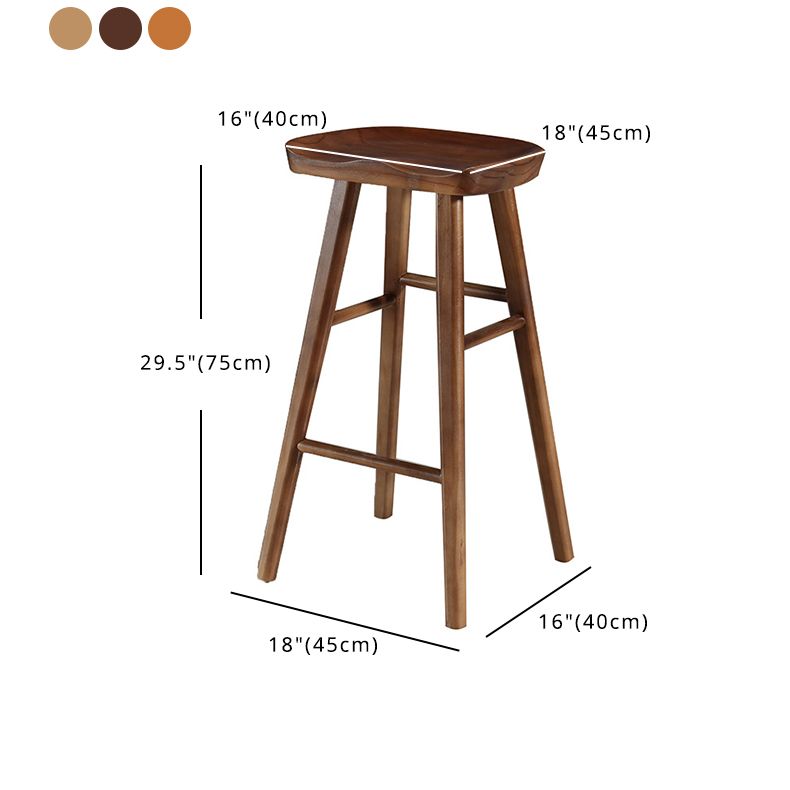 Indoor Pine Modern Bar Stool Contoured Seat Footrest Counter Stool with Wood Legs Clearhalo 'Bar Furniture' 'Bar Stools' 'bar_stools' 'furn' 'furn_bar_stools' 'furniture_bar_stools' 'Kitchen & Dining Furniture' 'kitchen&dining_furn' 'kitchen' 'kitchen_furn' Furniture' 1200x1200_2705922e-ad9b-438b-8540-7e11b39450a4