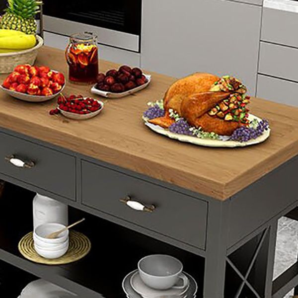 Modern de la isla de cocina de la cocina de 3 cajones mesa de la isla de cocina con ruedas