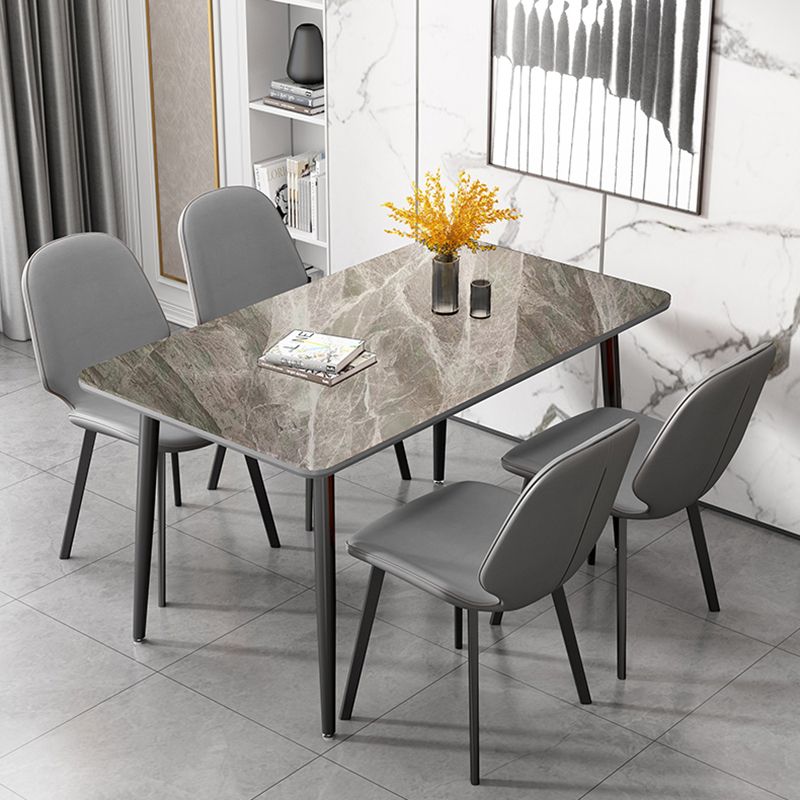 Rectangular Modern Style Sintered Stone Dining Table Dining Furniture with 4 Legs Metallic Base Clearhalo ' dining_table' 'Dining Tables & Seating' 'Dining Tables' 'furn' 'furn_dining_table' 'Furniture' 'furniture_dining_table' 'Kitchen & Dining Furniture' 'kitchen&dining_furn' 'kitchen' 'kitchen_dining_table' 1200x1200_2707d32e-987e-439d-8ba2-1055781014b4