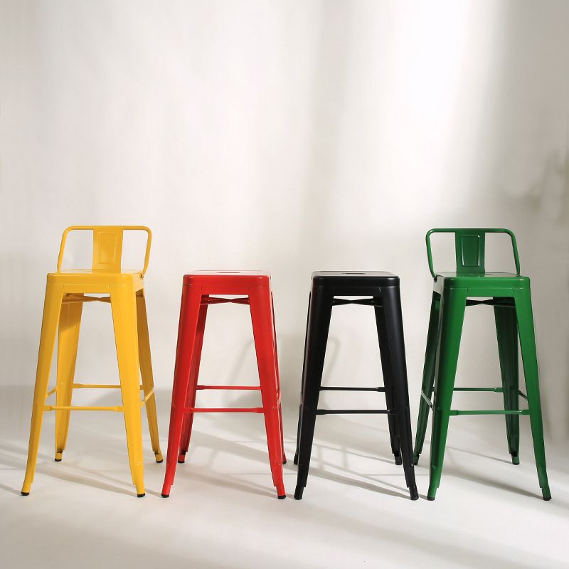 Industrial Square Bar and Counter Stool Metal Stool with 4 Legs Clearhalo 'Bar Furniture' 'Bar Stools' 'bar_stools' 'furn' 'furn_bar_stools' 'Furniture' 'furniture_bar_stools' 'Kitchen & Dining Furniture' 1200x1200_270848b1-e9f5-4a88-9b86-26b81d298b2d