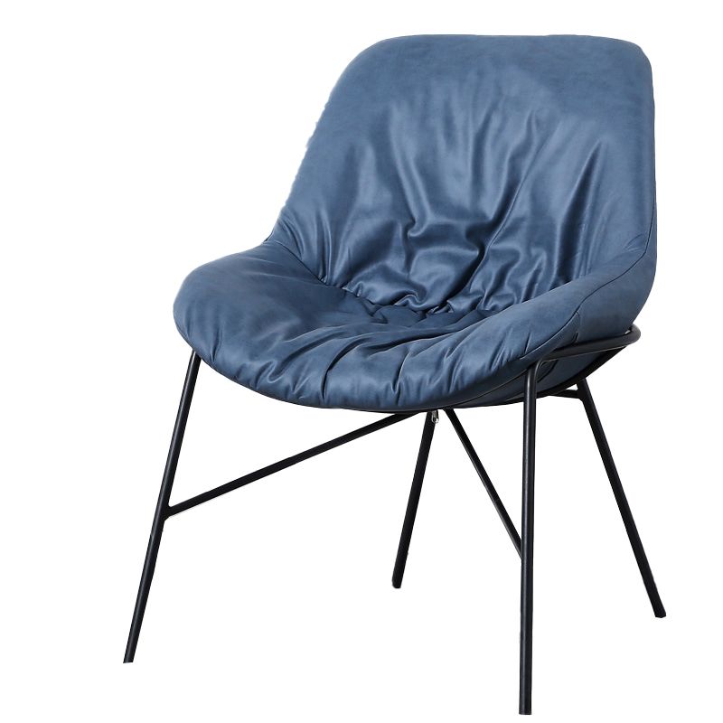 Industrial 23.6"Wide PU Leather Fixed Back Sponge Armless Chair