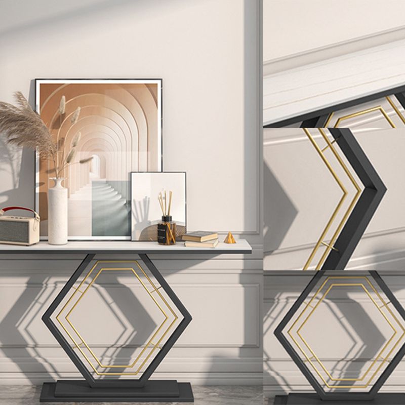 Glam Rectangle Console Accent Table Antique Finish Sofa Console Table