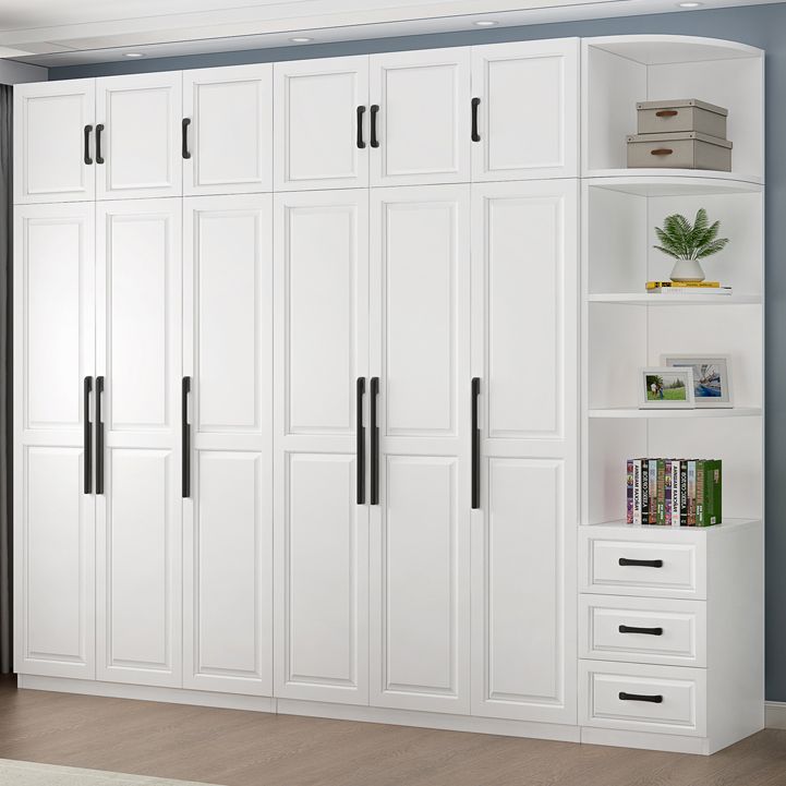 Freestanding Wood Frame Wardrobe Modern Hinged Soft Close Doors Wardrobe and Drawers Clearhalo 'Armoires & Wardrobes' 'armoires_wardrobes' 'Bedroom Furniture' 'furn' 'furn_armoires_wardrobes' 'Furniture' 1200x1200_2708e035-eba7-41fe-8ea2-be4725f15678