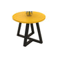 Modern Oval Coffee Table Wood and Steel Coffee Table Cross Legs