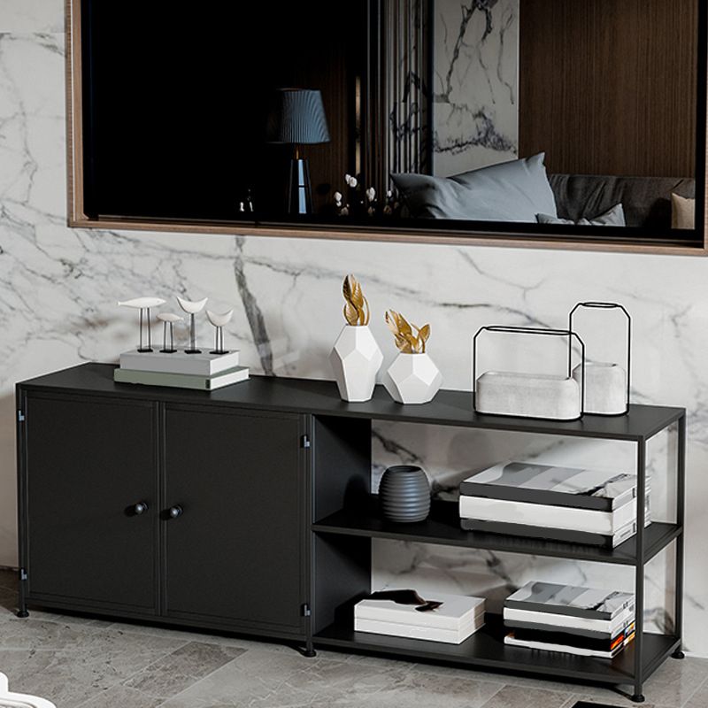 Industrial TV Media Stand Open Shelving TV Stand Console with Shelves Clearhalo 'furn' 'furn_tv_stands_entertainment_centers' 'Furniture' 'Living Room Furniture' 'TV Stands & Entertainment Centers' 'TV Stands & Media Storage Furniture' 'tv_stands_entertainment_centers' 1200x1200_27099b7f-3fd6-4222-bd80-f6f2713ea5ad