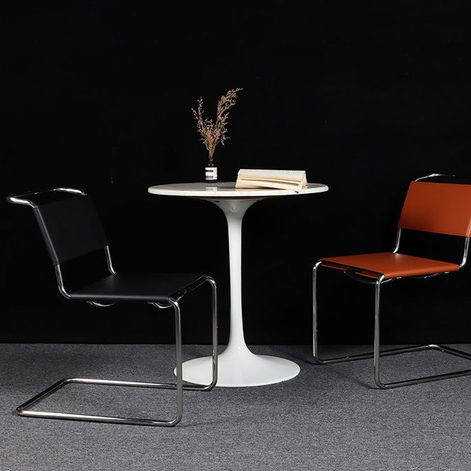 Armless Faux Leder Task Stuhl Modern Home Office Stuhl Keine Räder