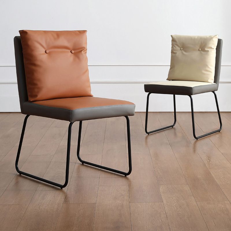 Industrial Style Leather Dining Chairs Upholstered Solid Back Armless Chairs Clearhalo ' kitchen&dining_furn' 'Dining Chairs' 'Dining Tables & Seating' 'dining_chair' 'furn' 'furn_dining_chair' 'Furniture' 'furniture_dining_chair' 'Kitchen & Dining Furniture' 'kitchen' 1200x1200_270b4c29-3be6-439e-8d8c-c57d6315a645