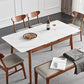 Modern Rectangle Dining Room Table Sintered Stone Extendable Kitchen Desk