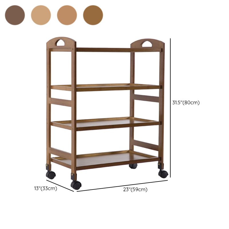 Rectangular Open Storage Prep Table Modern Dining Room Kitchen Trolley