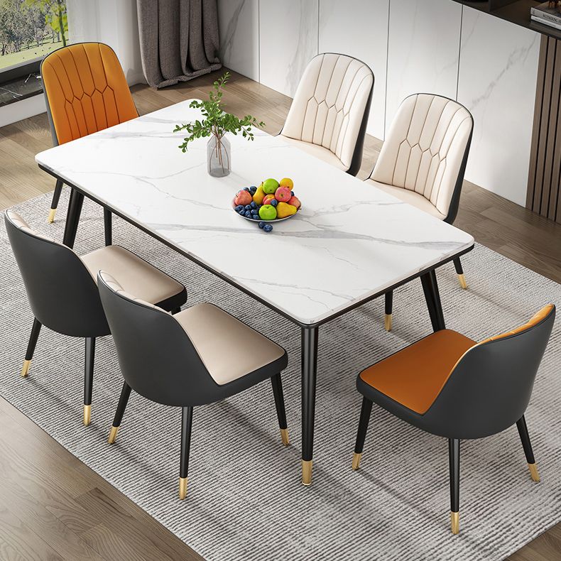 Simple Kitchen Standard Dining Table Sintered Stone Rectangle Dining Table with 4 Legs Base Clearhalo ' dining_table' 'Dining Tables & Seating' 'Dining Tables' 'furn' 'furn_dining_table' 'Furniture' 'furniture_dining_table' 'Kitchen & Dining Furniture' 'kitchen&dining_furn' 'kitchen' 'kitchen_dining_table' 1200x1200_270d8087-eb06-4651-beaa-ee9f794240ac