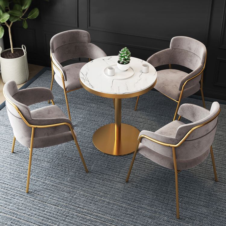 1/2/4/5 Pcs Metal Glam Dining Room Set with Round Table and Arm Chairs Dining Set Clearhalo 'Dining Room Sets' 'Dining Tables & Seating' 'dining_room_set' 'furn' 'furn_dining_room_set' 'Furniture' 'furniture_dining_room_set' 'Kitchen & Dining Furniture' 'kitchen&dining_furn' 'kitchen' 1200x1200_270e18c4-f9d6-457e-9b39-e16c5a2cd5ff