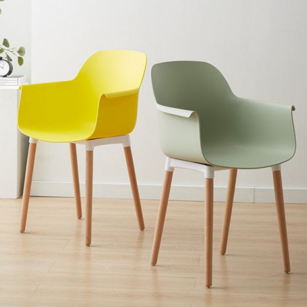 Scandinavian Wood Kitchen Dining Room Arm Chair Solid Back Chair Clearhalo 'Dining Chairs' 'Dining Tables & Seating' 'dining_chair' 'Furniture' 'furniture_dining_chair' 'Kitchen & Dining Furniture' 1200x1200_270e7398-7a13-4c91-a81a-249e65240359