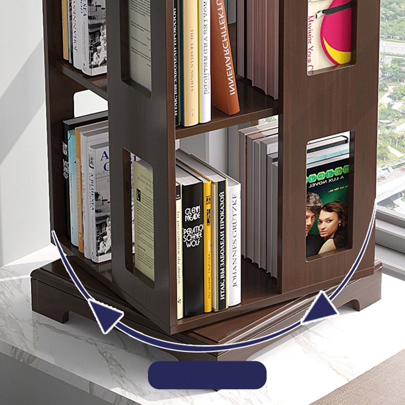 ソリッドウッドブックシェルフスカンジナビアの回転可能なオープンバックブックシェルフ