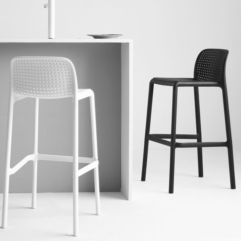 Modern Plastic Footrest Bar Stool Low Back Coffee Shop Counter & Bar Stool