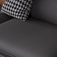 Modern Standard Seating Stain Resistant Sofa Faux Leather in Dark Gray