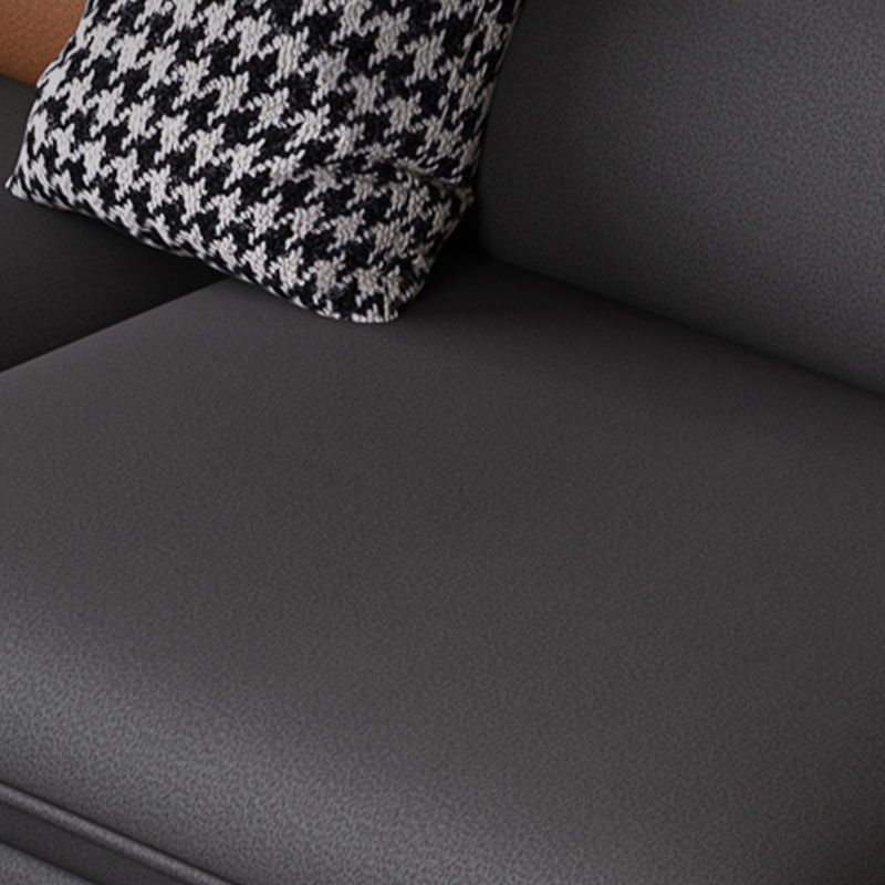 ダークグレーのモダンな標準座席染色抵抗性ソファフェイクレザー
