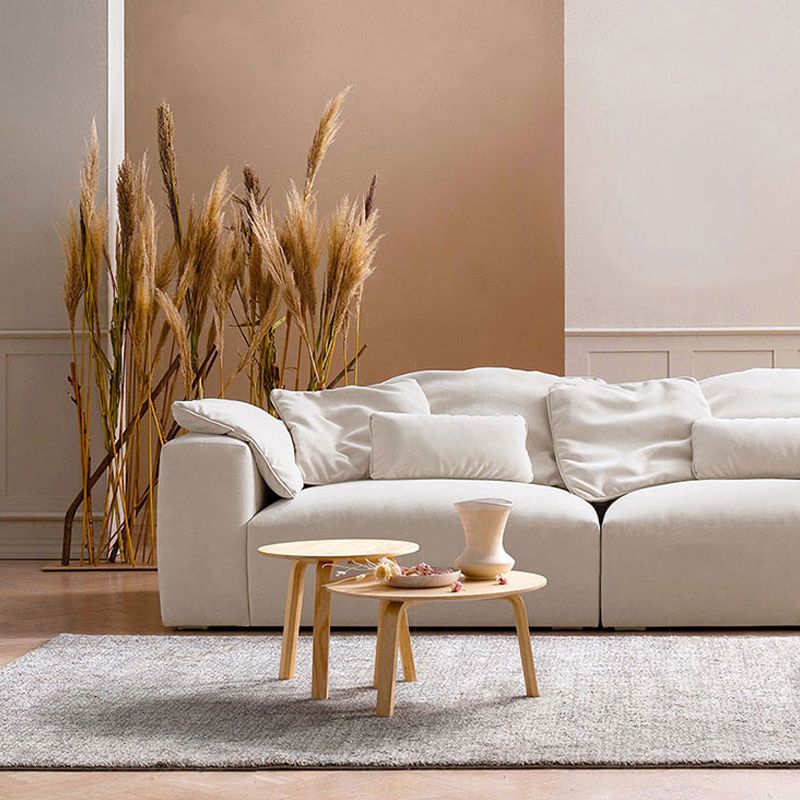 Creamy-White Contemporary Microsuede Tuxedo Arm Sofa for Living Room, Apartment Clearhalo 'furn' 'furn_sofas' 'Furniture' 'furniture_sofas' 'Living Room Furniture' 'Sofa' 'sofas' 1200x1200_271070c1-857c-4215-a302-acbd440788a8