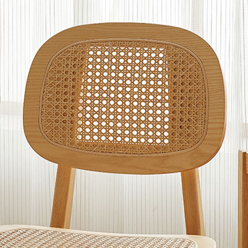 Rubber Wood Armless Dining Chairs Scandinavian Open Back Dining Side Chair