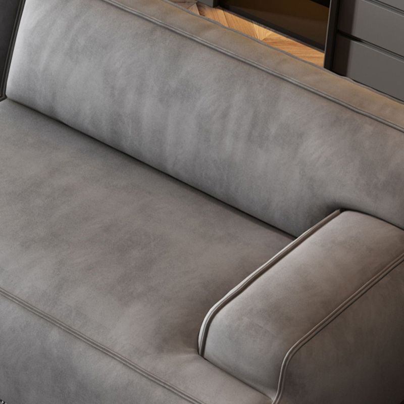Sofá de sofá de brazo empotrado en la espalda retrocedida contemporánea estándar en gris
