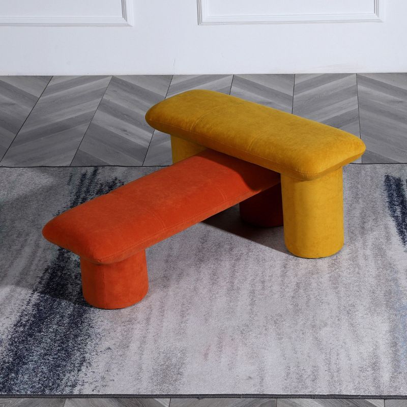 Modern Velvet Boucle Pouf Plain Rectangle Water Resistant Sherpa Pouf Clearhalo 'furn' 'furn_ottomans_poufs' 'Furniture' 'Living Room Furniture' 'Ottomans & Poufs' 'ottomans_poufs' 1200x1200_2714bd63-a450-4b66-ad24-40525f935c38