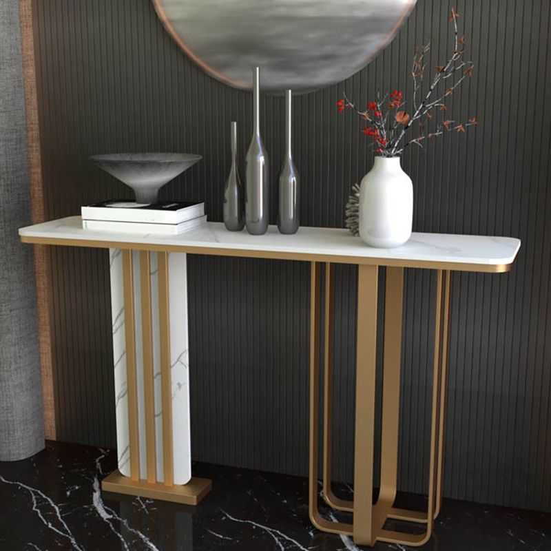 Tabella dell'accento glam di pietra larga da 11 "Tabella dell'accento della console rettangolare