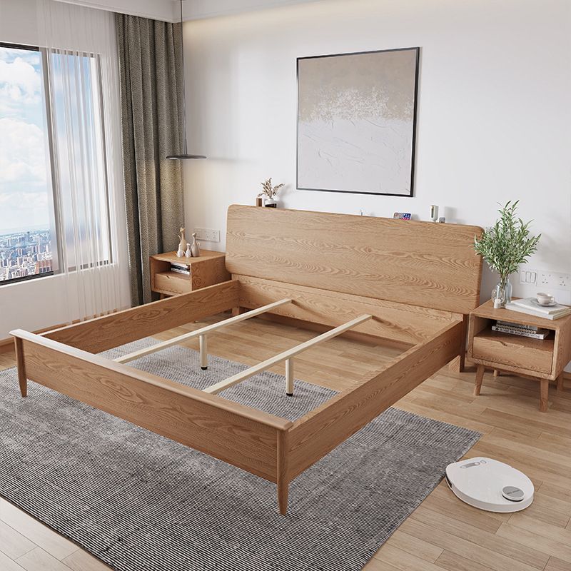 Contemporary Standard Bed Espresso Solid Wood Panel Bed with Headboard Clearhalo 'Bedroom Furniture' 'Beds' 'furn' 'furn_beds' 'Furniture' 1200x1200_2714f7a1-a910-4cd7-a744-baeaf8a02b55