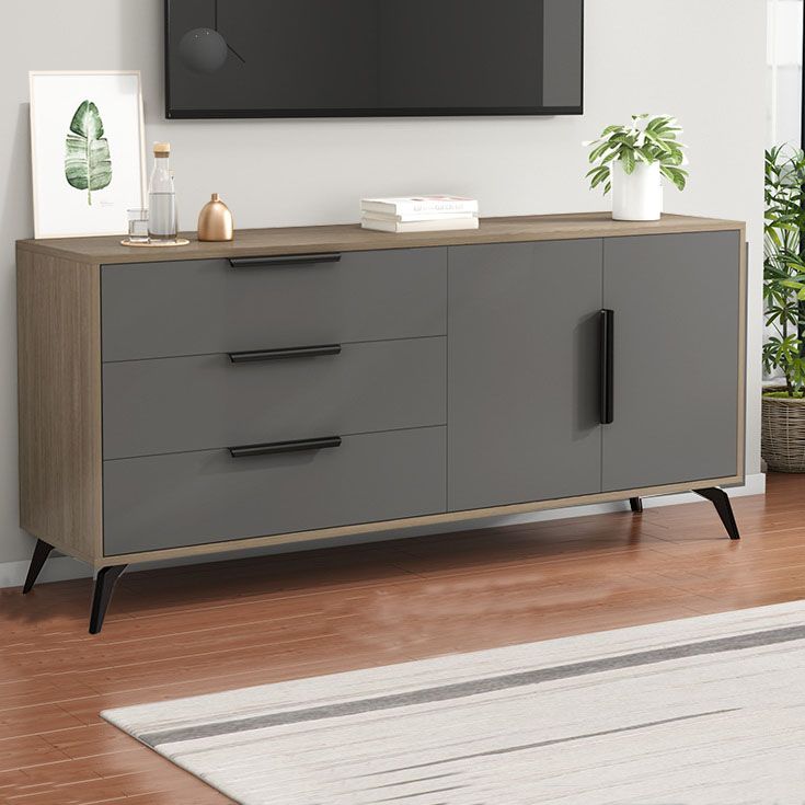 Console TV in legno contemporanea da 16 "D Wooden Console chiusa TV stand con 3-cassetto
