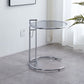 Lift-top Coffee Table Glass with Round Top and Stainless Steel Base Clearhalo 'Coffee & Accent Tables' 'Coffee Tables' 'coffee_tables' 'furn' 'furn_coffee_tables' 'Furniture' 'Living Room Furniture' 1200x1200_27180532-6a88-49aa-b9f6-a538f9fc234f
