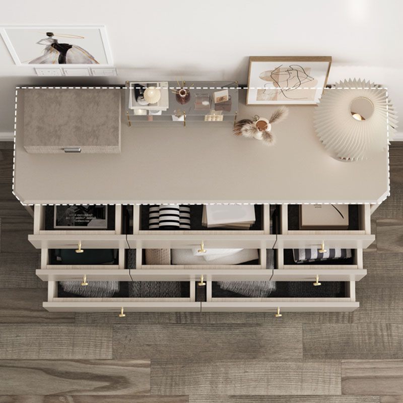 Contemporary Horizontal Double Dresser Storage Dresser with Drawers for Home Clearhalo 'Bedroom Furniture' 'Dressers & Chests' 'dressers_chests' 'furn' 'furn_dressers_chests' 'Furniture' 1200x1200_27193487-96b7-4ddd-99fd-ddf3f7d6ca63