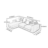 Cotton Blend Sofa and Faux Leather Square Arm Pillowed Back Cushions Sectionals Clearhalo 'furn' 'furn_sectionals' 'Furniture' 'Living Room Furniture' 'Sectionals' 1200x1200_271ac45a-258a-40d3-8ca8-39d607372ab0