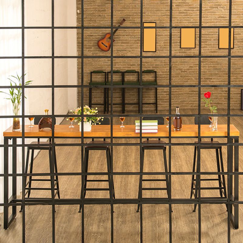 Industrial Bar Table Solid Wood Bar Height Rectangle Pub Table for Breakroom Clearhalo 'Bar Furniture' 'Bar Tables' 'bar_tables' 'furn' 'furn_bar_tables' 'Furniture' 'Kitchen & Dining Furniture' 1200x1200_271ac6fa-58a6-4ffc-ab15-82f8d25e5fde