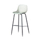 Contemporary Bucket Low Back Armless Bar Stools with Metal Base