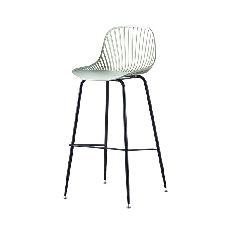 Contemporary Bucket Low Back Armless Bar Stools with Metal Base