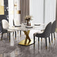 Glam 1/2/5/6/7 Pieces Dining Set Metal Dining Table Set with Pedestal Base Clearhalo 'Dining Room Sets' 'Dining Tables & Seating' 'dining_room_set' 'furn' 'furn_dining_room_set' 'Furniture' 'furniture_dining_room_set' 'Kitchen & Dining Furniture' 1200x1200_271e0f3d-d674-428b-9882-600bca0c8523