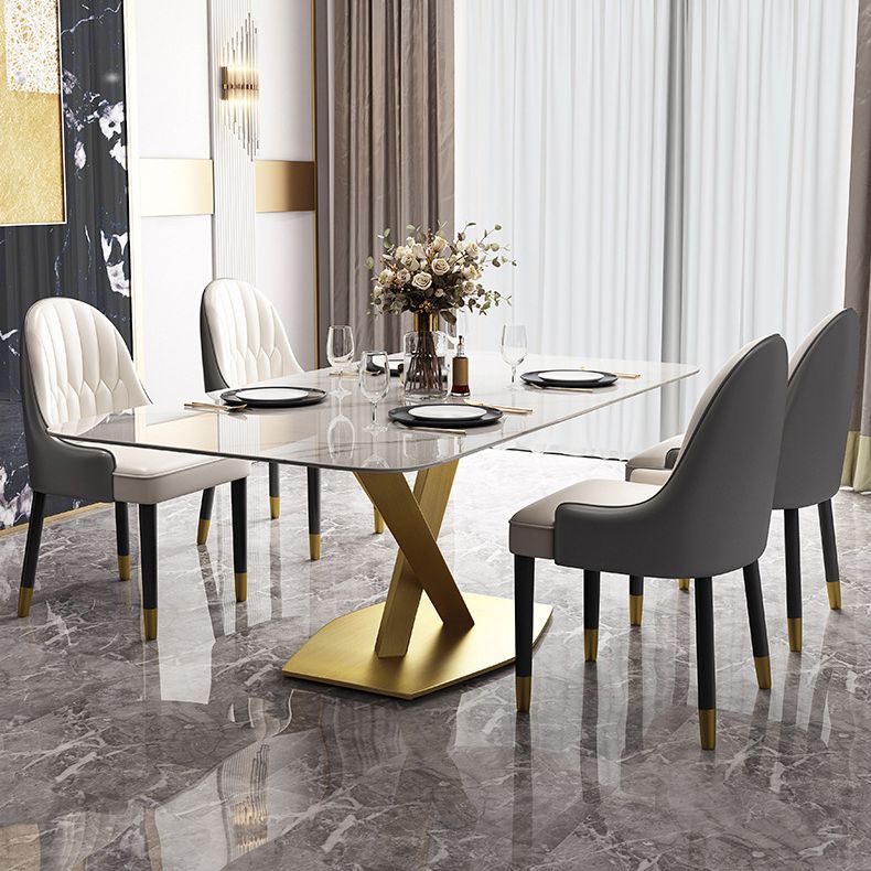 Glam 1/2/5/6/7 Pieces Dining Set Metal Dining Table Set with Pedestal Base Clearhalo 'Dining Room Sets' 'Dining Tables & Seating' 'dining_room_set' 'furn' 'furn_dining_room_set' 'Furniture' 'furniture_dining_room_set' 'Kitchen & Dining Furniture' 1200x1200_271e0f3d-d674-428b-9882-600bca0c8523