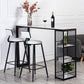 Glam White Marble Table with Rectangle Table Top Double Pedestal Table - 42" H Clearhalo 'Bar Furniture' 'Bar Tables' 'bar_tables' 'furn' 'furn_bar_tables' 'Furniture' 'furniture_bar_tables' 'Kitchen & Dining Furniture' 1200x1200_27209554-04af-43b8-8b38-fb04393c0121