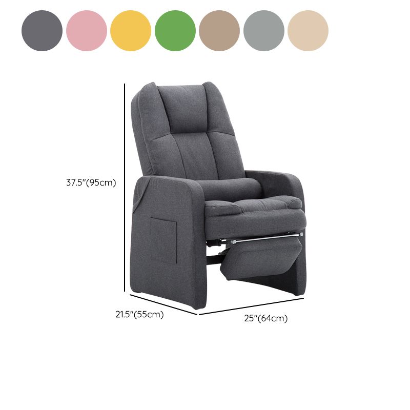 Metal Frame Standard Recliner with Footrest Solid Color Upholstered Recliner Chair Clearhalo 'Chairs & Seating' 'furn' 'furn_recliners' 'Furniture' 'Living Room Furniture' 'Recliners' 1200x1200_272168e8-2628-4d5c-905a-5e95497ec4a4