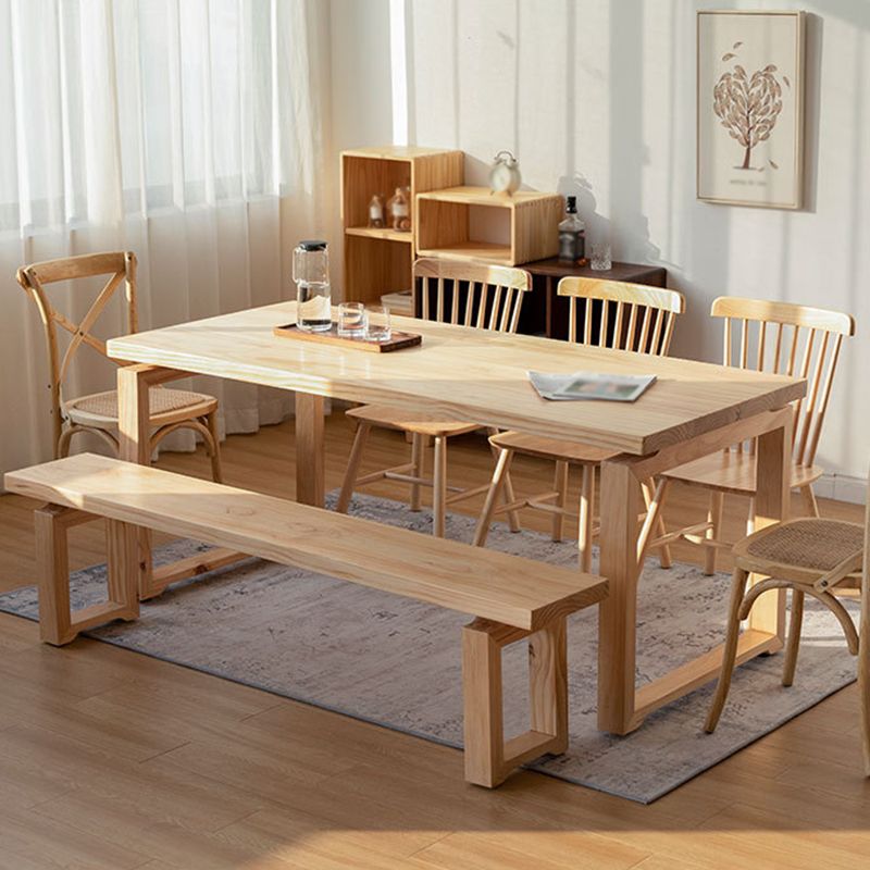 Pine Wood Dining Table in Nature Modern Table with Double Pedestal for Restaurant Clearhalo ' dining_table' 'Dining Tables & Seating' 'Dining Tables' 'furn' 'furn_dining_table' 'Furniture' 'furniture_dining_table' 'Kitchen & Dining Furniture' 'kitchen&dining_furn' 'kitchen' 'kitchen_dining_table' 1200x1200_27231de7-7583-445e-9545-1ddfd95d75b7