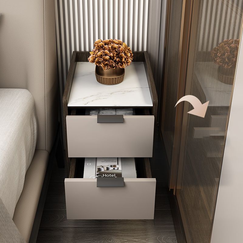 Comodino da letto in legno finto tavolo da notte contemporaneo con cassetti