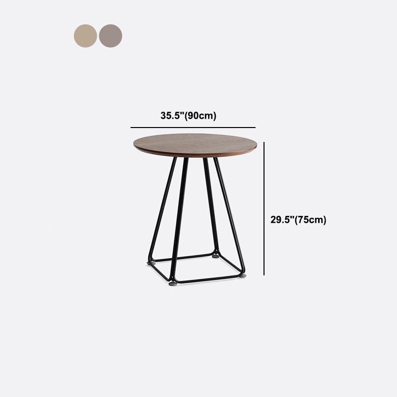 Modern Round Dining Table Wooden Dining Table with Metal Base for Kitchen Clearhalo 'Bar Furniture' 'Bar Tables' 'bar_tables' 'Dining Tables & Seating' 'Dining Tables' 'dining_table' 'furn' 'furn_bar_tables' 'Furniture' 'furniture_dining_table' 'Kitchen & Dining Furniture' 'kitchen' 'kitchen_dining_table' 1200x1200_2723a9ec-f89e-47e5-90a8-6cc24a733bfb